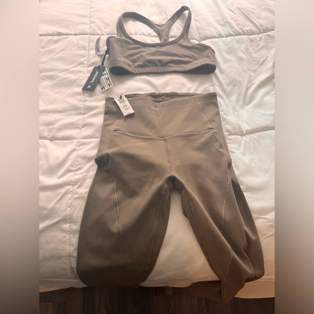 TNA Butter color turner taupe xs pants small sport bra